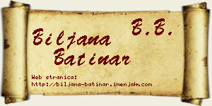 Biljana Batinar vizit kartica